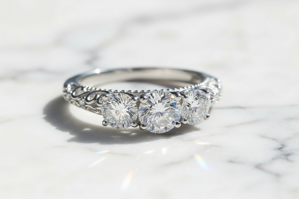 1.1CT Moissanite Ring 925 Sterling Silver