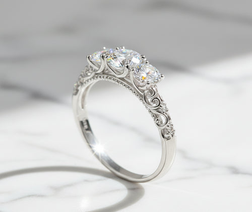 1.1CT Moissanite Ring 925 Sterling Silver