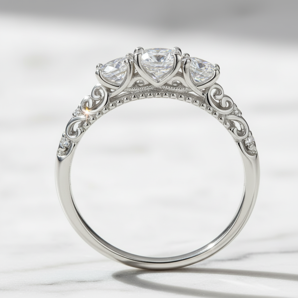 1.1CT Moissanite Ring 925 Sterling Silver