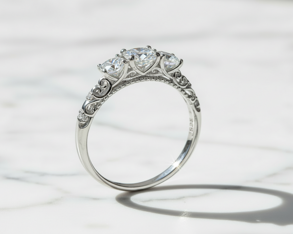 1.1CT Moissanite Ring 925 Sterling Silver