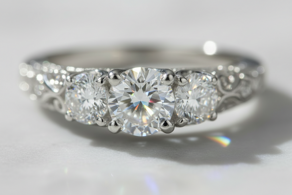 1.1CT Moissanite Ring 925 Sterling Silver