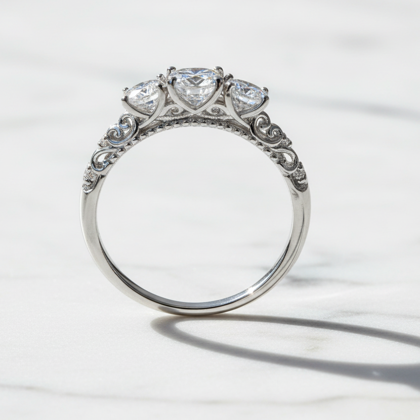 1.1CT Moissanite Ring 925 Sterling Silver