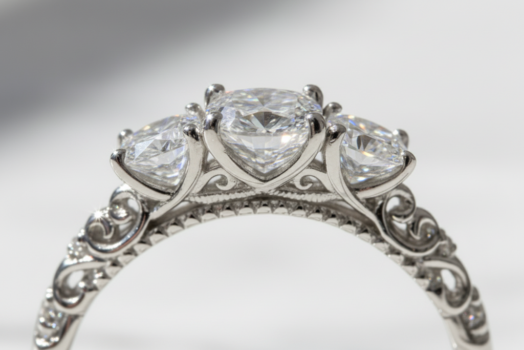 1.1CT Moissanite Ring 925 Sterling Silver
