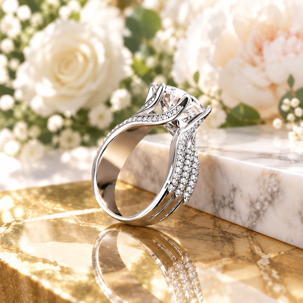 5 Carats Moissanite Silver Ring