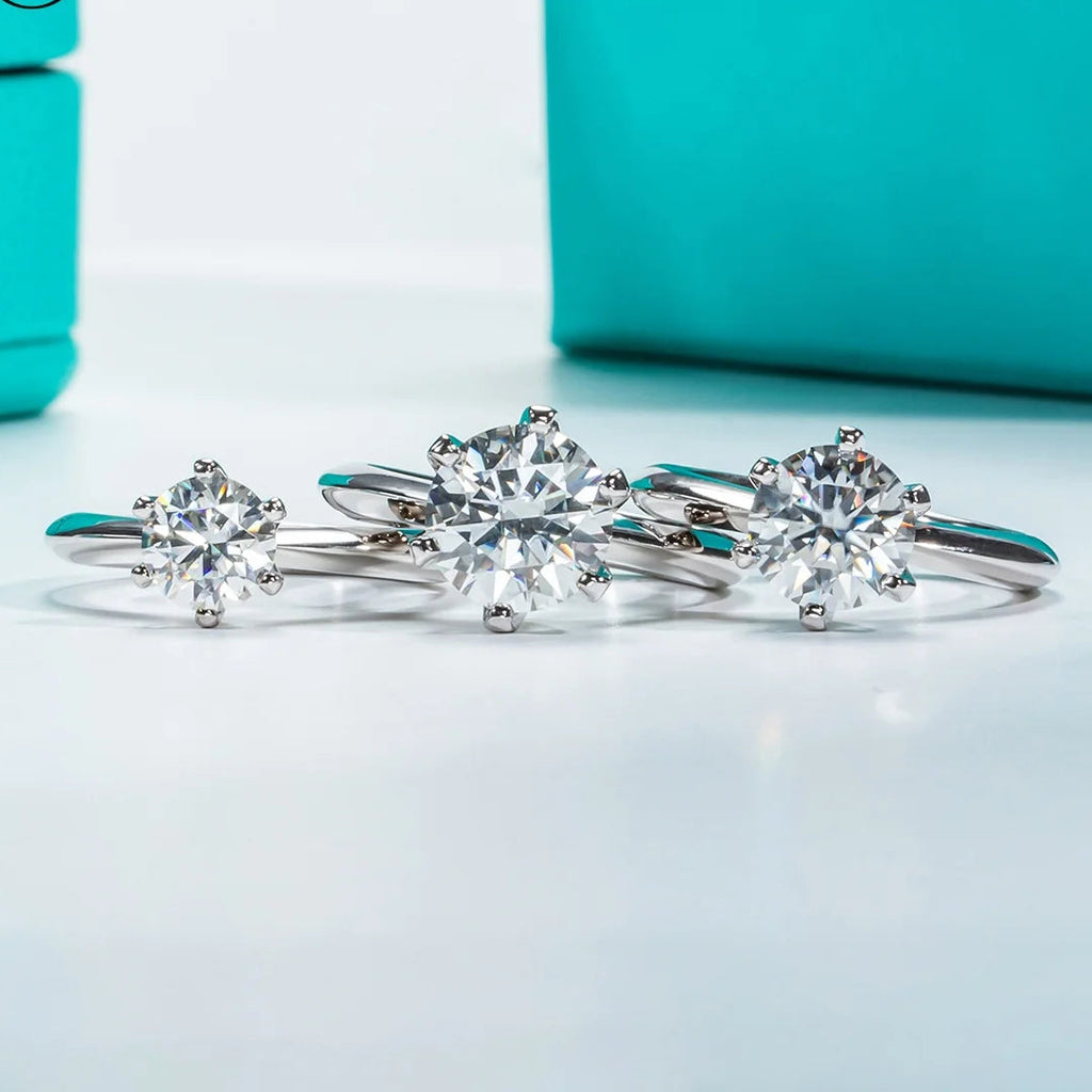 Engagement  Ring moissanite and sterling silver