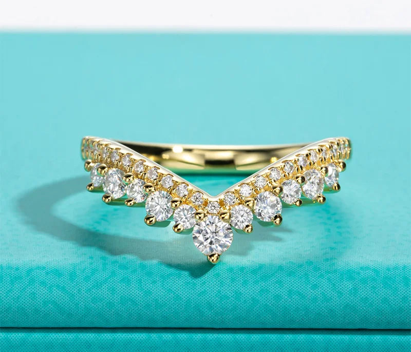 Rings 3mm D Color Moissanite Wedding Bands 18k Gold Plated 925 Sterling Silver. Bridal Ring Set