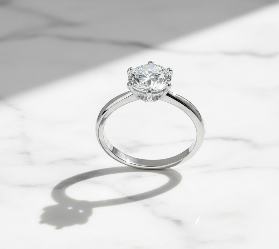 Moissanite Engagement Ring 925 Sterling  Silver