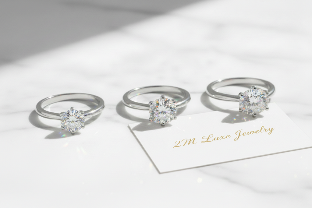 Moissanite Engagement Ring 925 Sterling  Silver