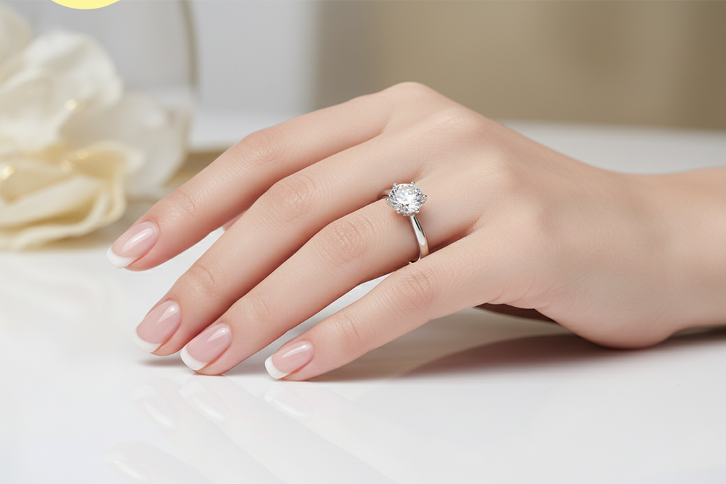 Moissanite Engagement Ring 925 Sterling  Silver