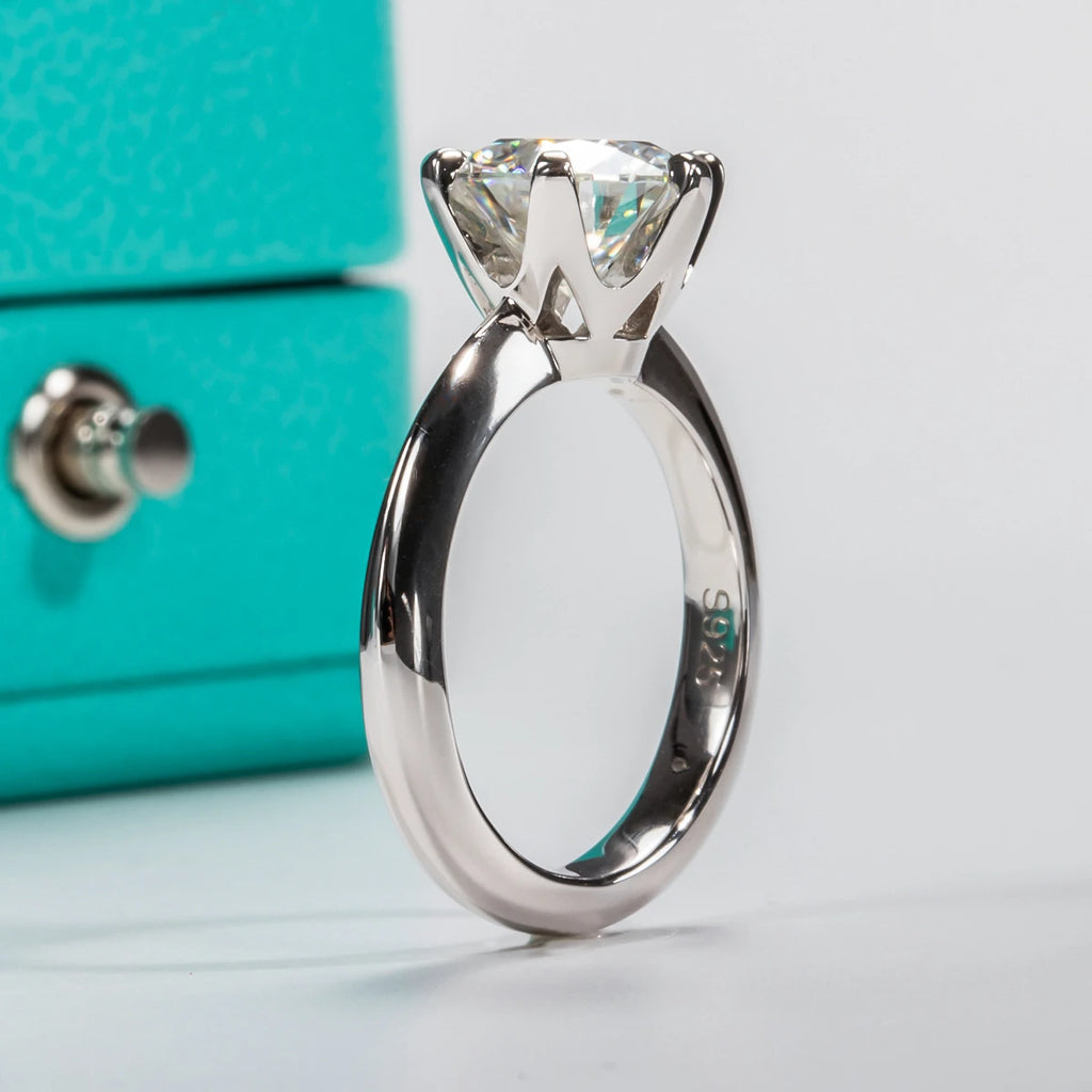 Engagement  Ring moissanite and sterling silver