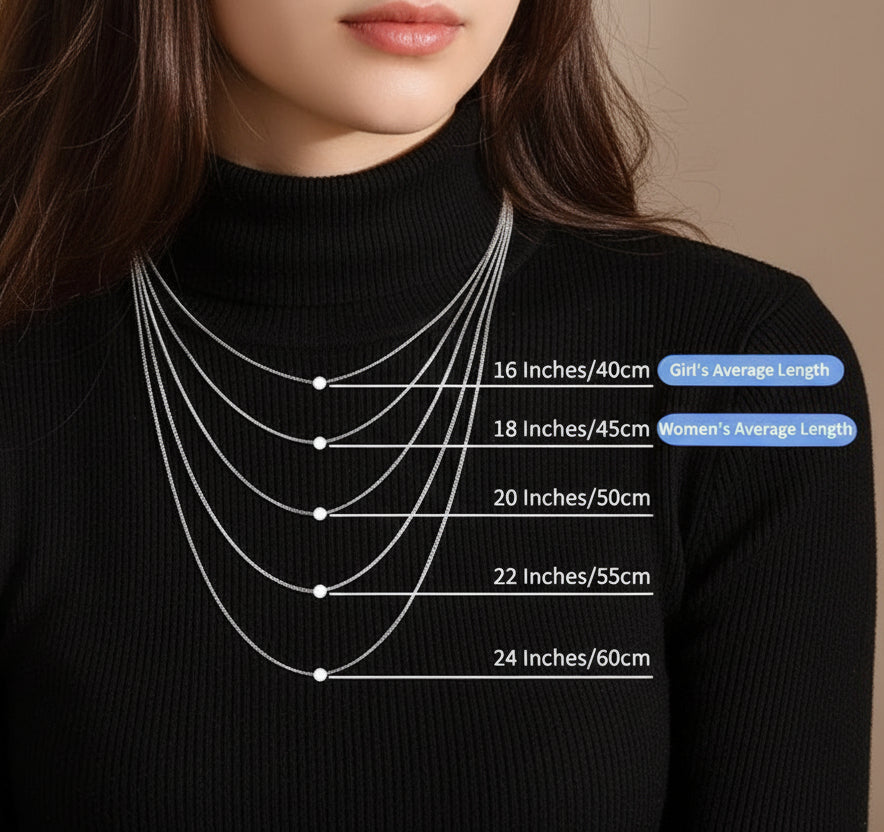 Silver Chain Necklace, 0.8mm Box Chain Super Thin & Strong Basic Chain