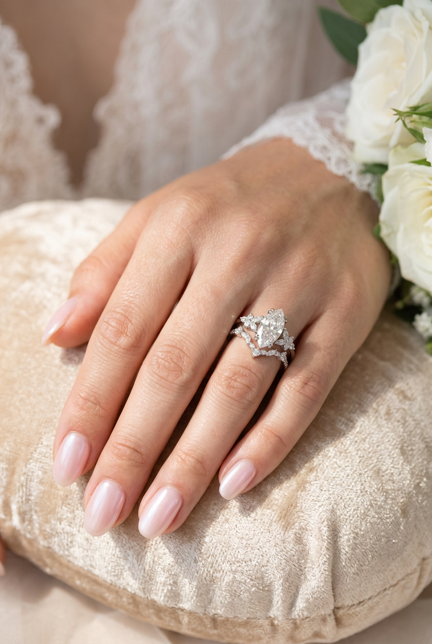 Luxury Marquise Moissanite  Ring S925 Sterling Silver