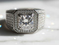 Moissanite Ring 925 Sterling Silver. Classic Round Cut.