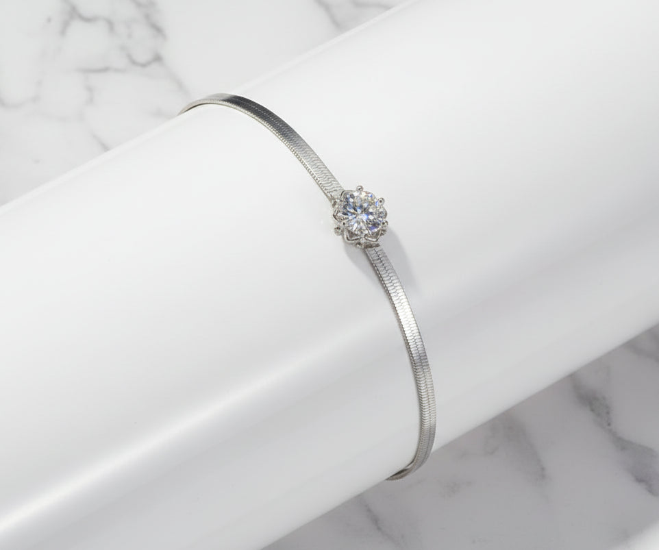 Moissanite Jewelry 4 Set For Women 925 Sterling Silver Plated White Gold