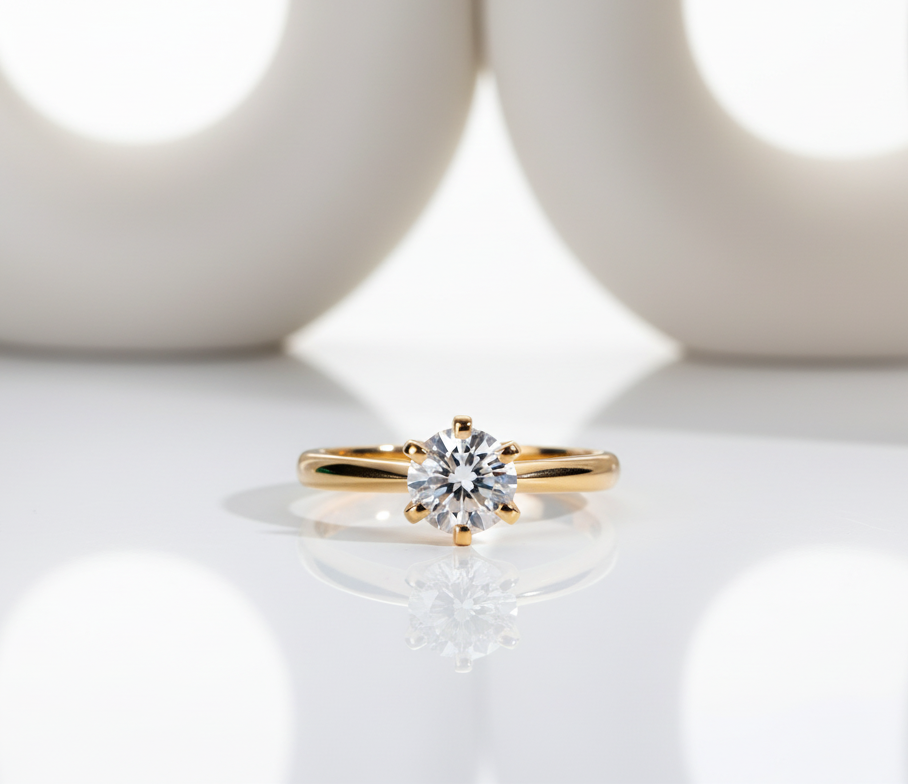 Engagement  Ring moissanite and sterling silver