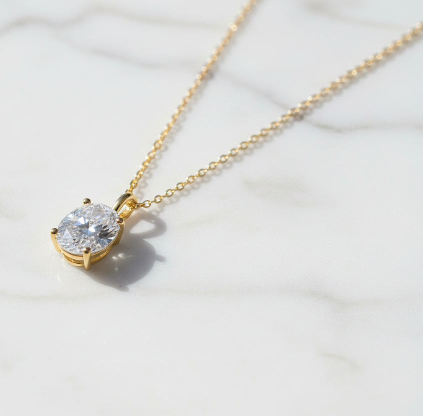 1-2-3ct Classic Moissanite Necklace For Women S925 Silver Plated 18Crts Gold D Color VVS1
