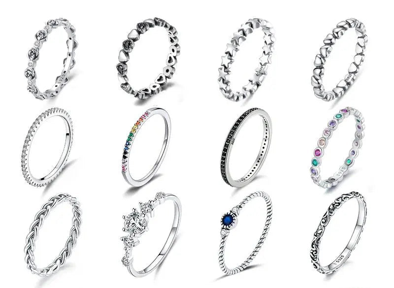 Simple Rings For Women. Sterling Silver 925 With Zircon