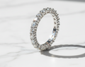 2.4 Cts Moissanite Eternity Ring 925 Sterling  Silver
