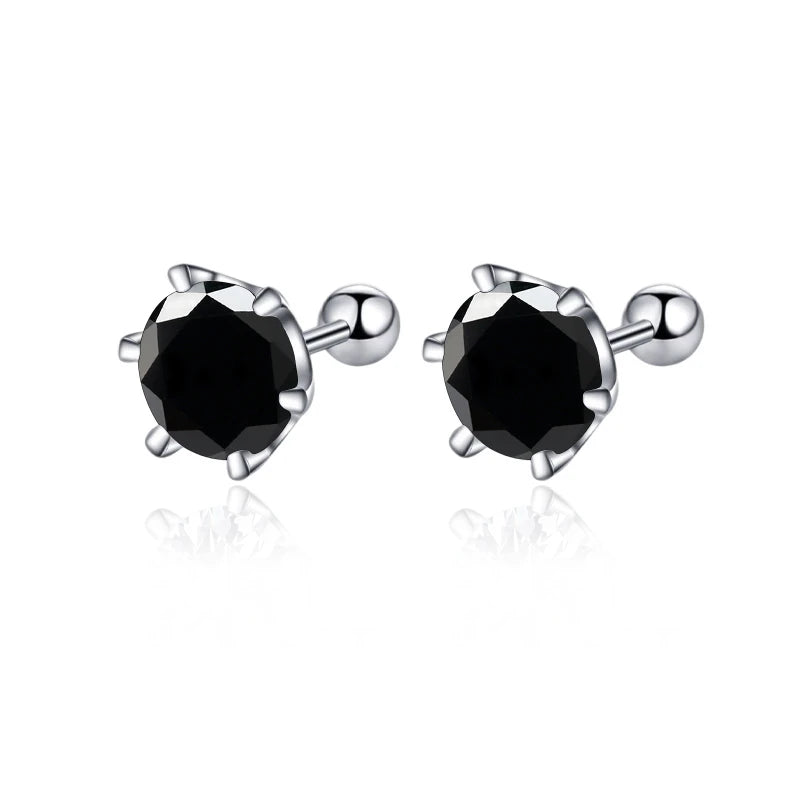 Moissanite Screw Stud Earrings S925 Sterling Silver