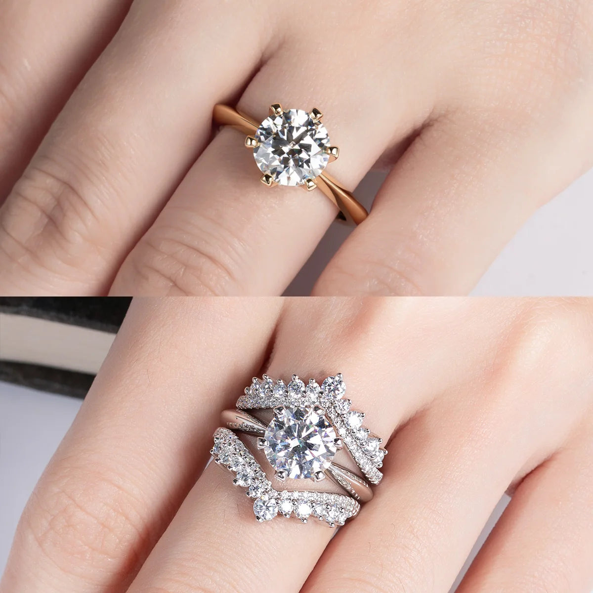 Engagement  Ring moissanite and sterling silver