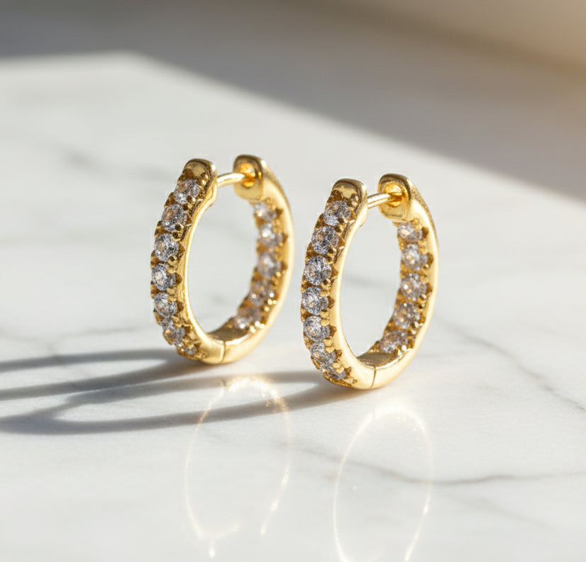 Moissanite Hoop Earrings for Women, 925 Sterling Silver Hypoallergenic Earrings