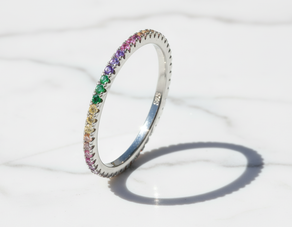 Simple Rings For Women. Sterling Silver 925 With Zircon