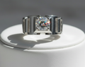 Moissanite Ring 925 Sterling Silver. Classic Round Cut.