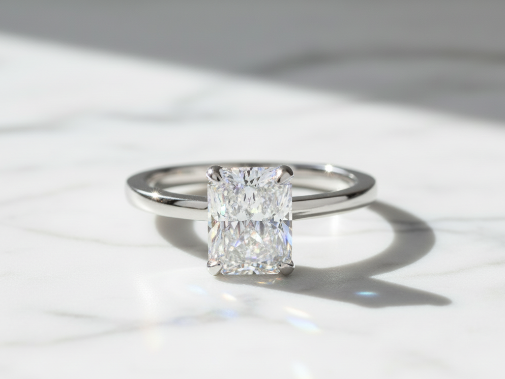 Moissanite Engagement Ring 925 Sterling  Silver