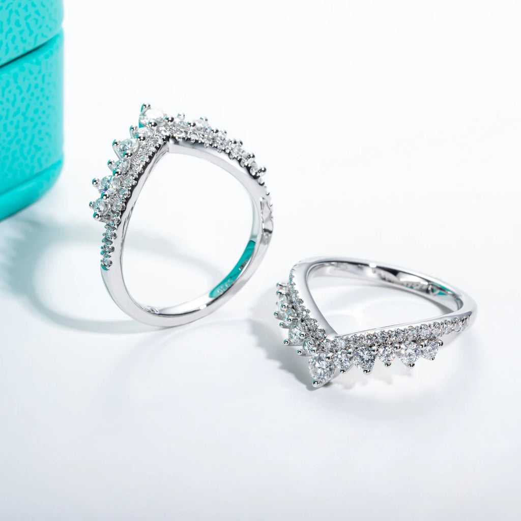 Rings 3mm D Color Moissanite Wedding Bands 18k Gold Plated 925 Sterling Silver. Bridal Ring Set