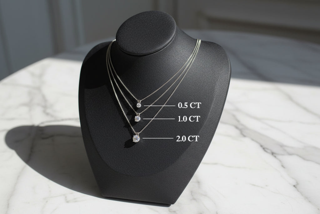 Moissanite Pendant Necklace 925 Sterling Silver Minimalist Jewelry