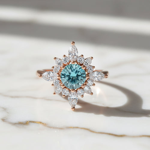2 Carat Flower Design Moissanite Engagement Ring S925 Sterling Silver