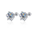 Moissanite Screw Stud Earrings S925 Sterling Silver