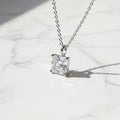 1-2-3ct Classic Moissanite Necklace For Women S925 Silver Plated 18Crts Gold D Color VVS1