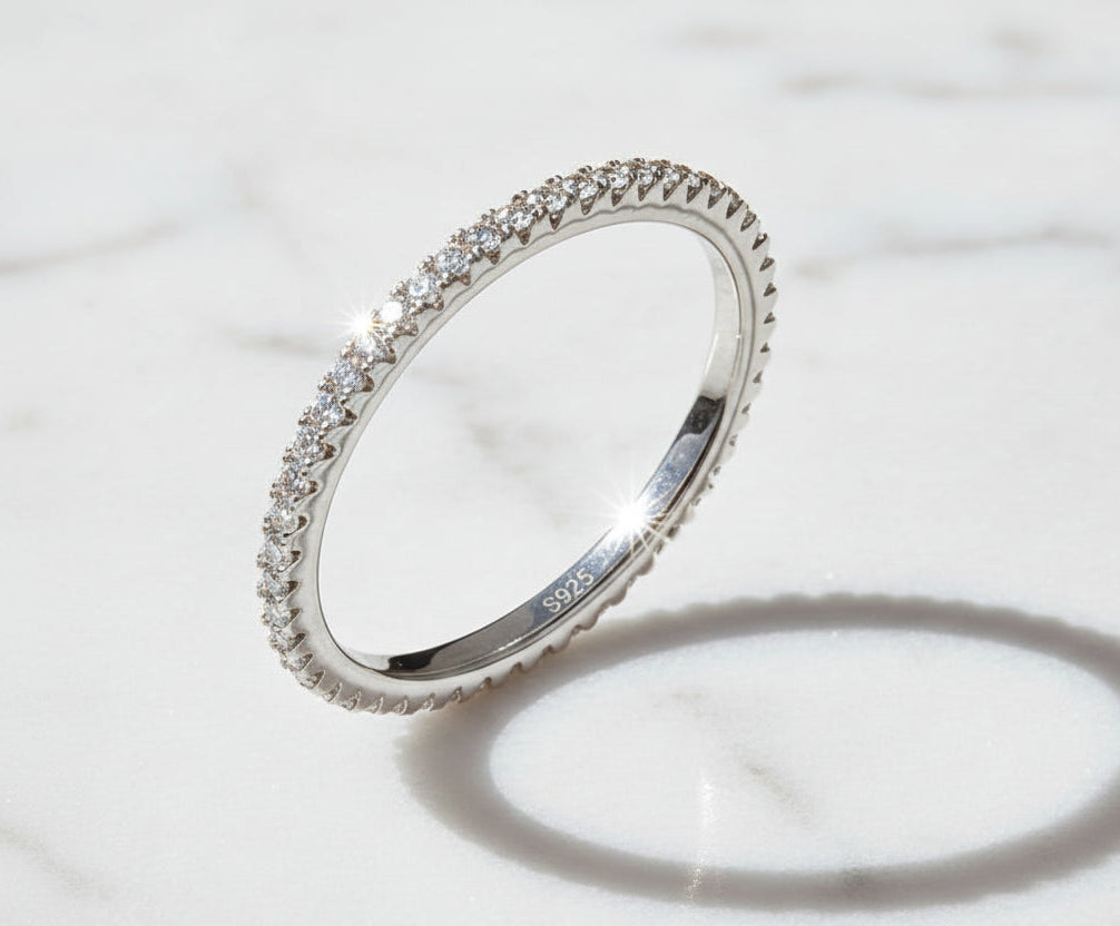 Simple Rings For Women. Sterling Silver 925 With Zircon