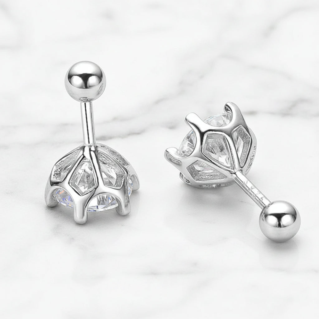 Moissanite Screw Stud Earrings S925 Sterling Silver