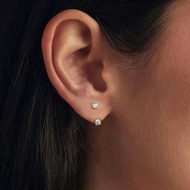 Double Moissanite Stud Earrings