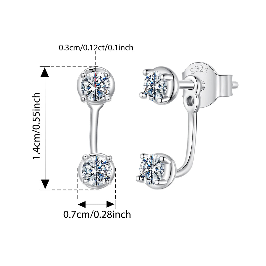 Double Moissanite Stud Earrings