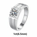 Moissanite Ring 925 Sterling Silver. Classic Round Cut.