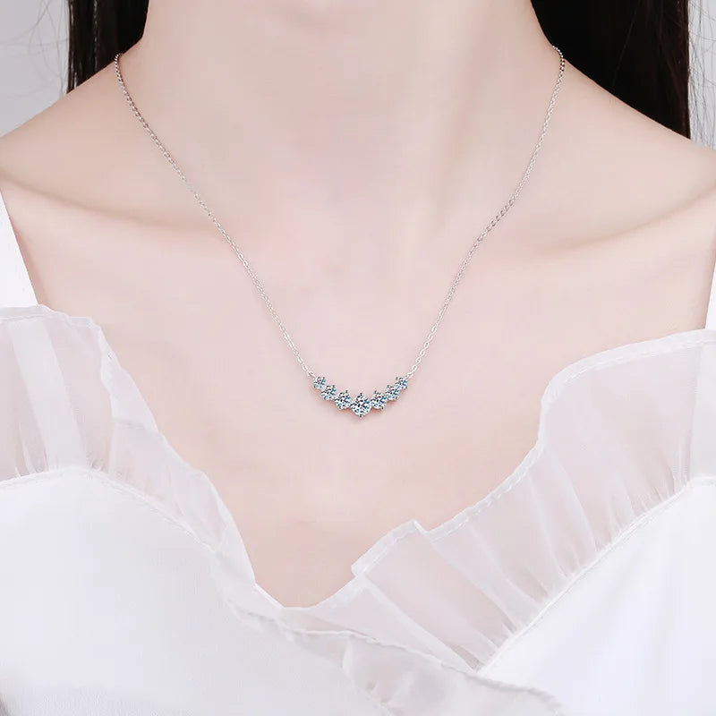 Moissanite Diamond Necklace for Women S925 Sterling Silver  Plated White/Yellow Gold 18cts