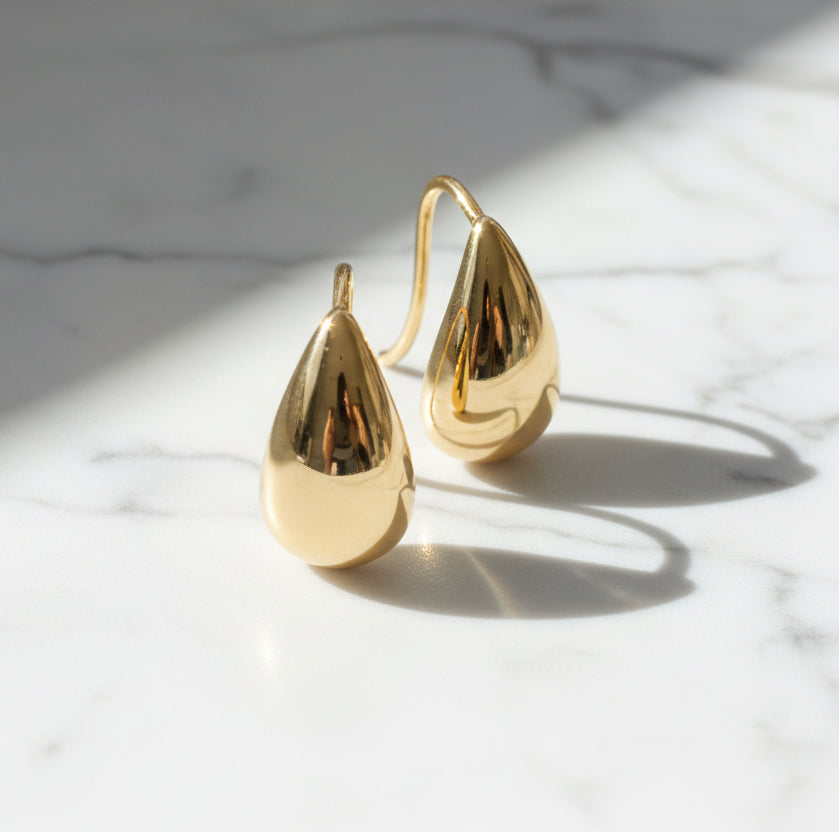 Hoop Earrings S925 Sterling Silver Plated  Gold 18Cts