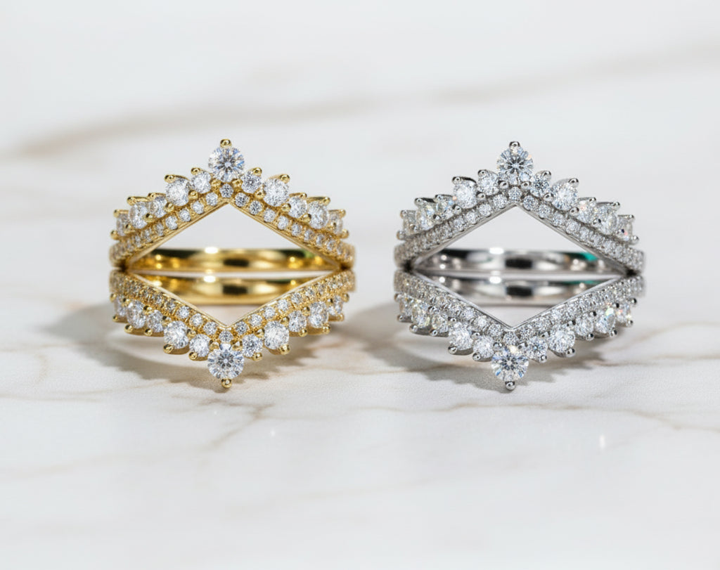 Rings 3mm D Color Moissanite Wedding Bands 18k Gold Plated 925 Sterling Silver. Bridal Ring Set