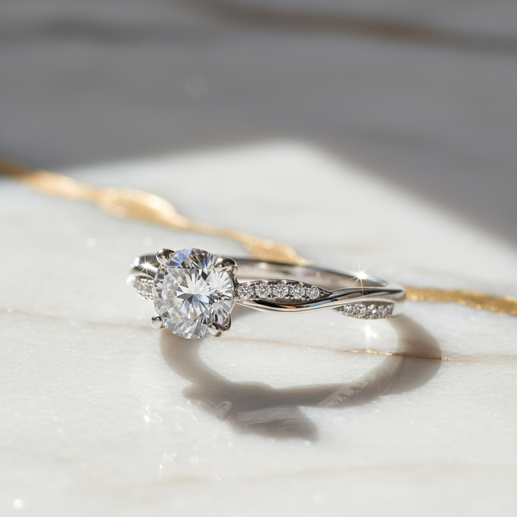 Élégance Infinie – Bague Solitaire Moissanite 1 Carat