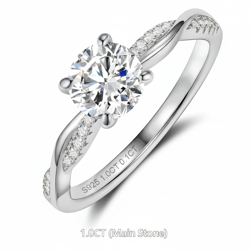 Élégance Infinie – Bague Solitaire Moissanite 1 Carat