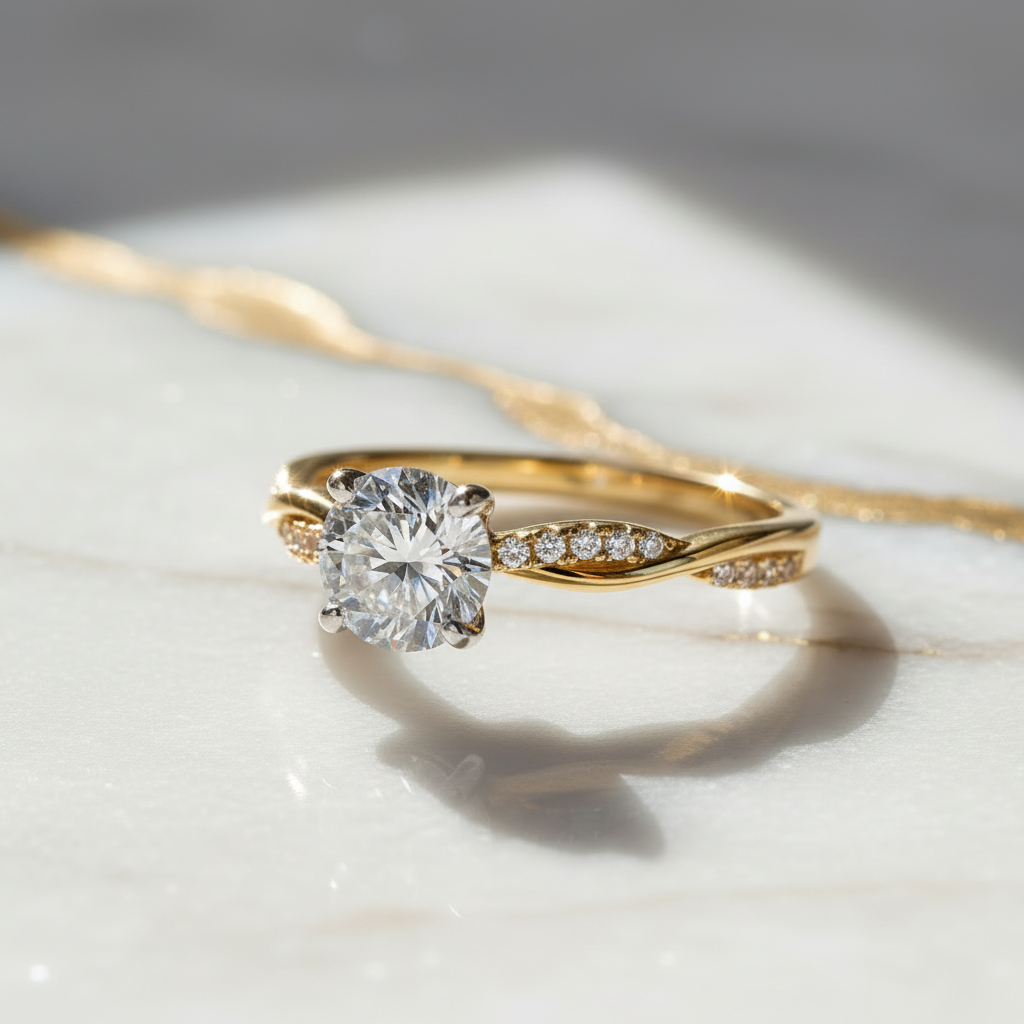 Élégance Infinie – Bague Solitaire Moissanite 1 Carat