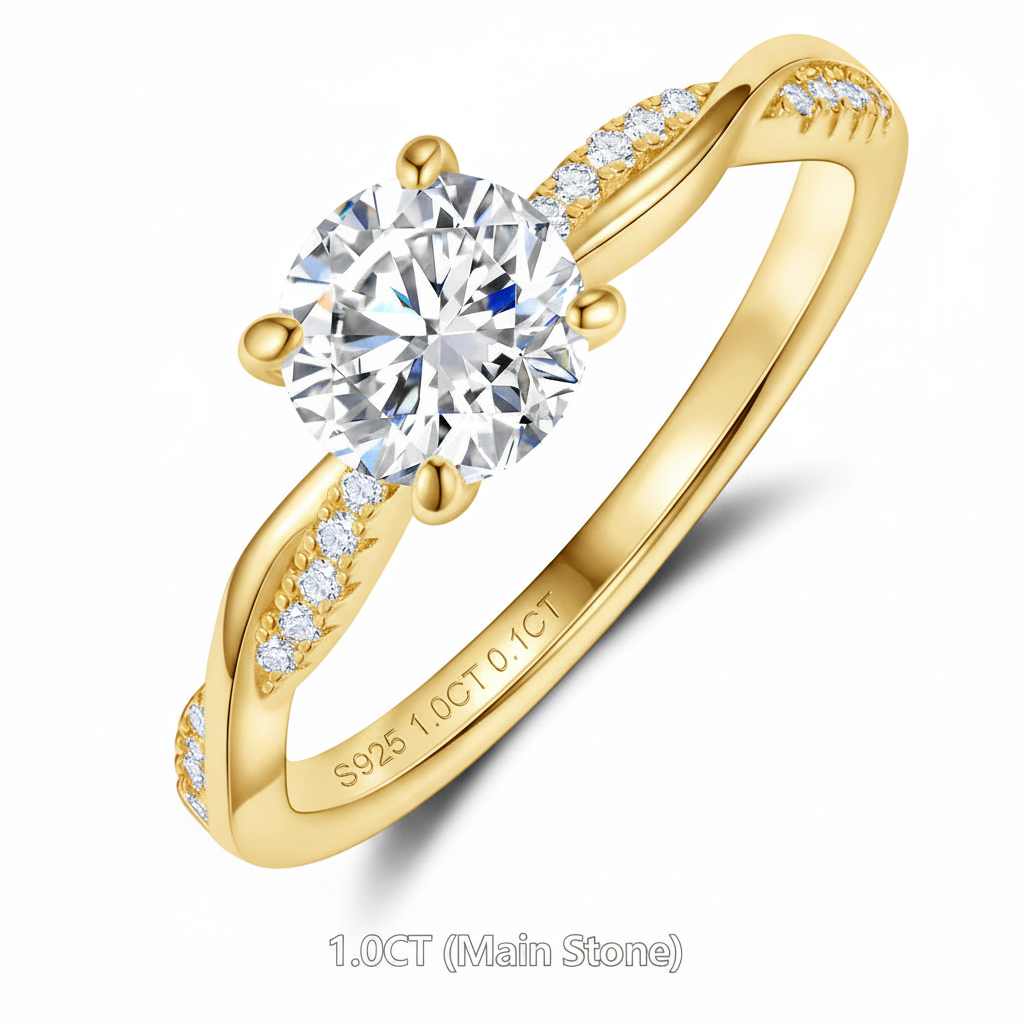Élégance Infinie – Bague Solitaire Moissanite 1 Carat
