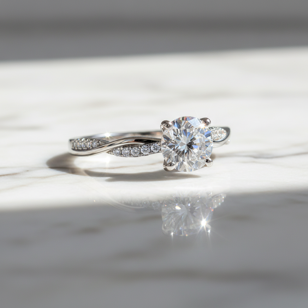 Élégance Infinie – Bague Solitaire Moissanite 1 Carat