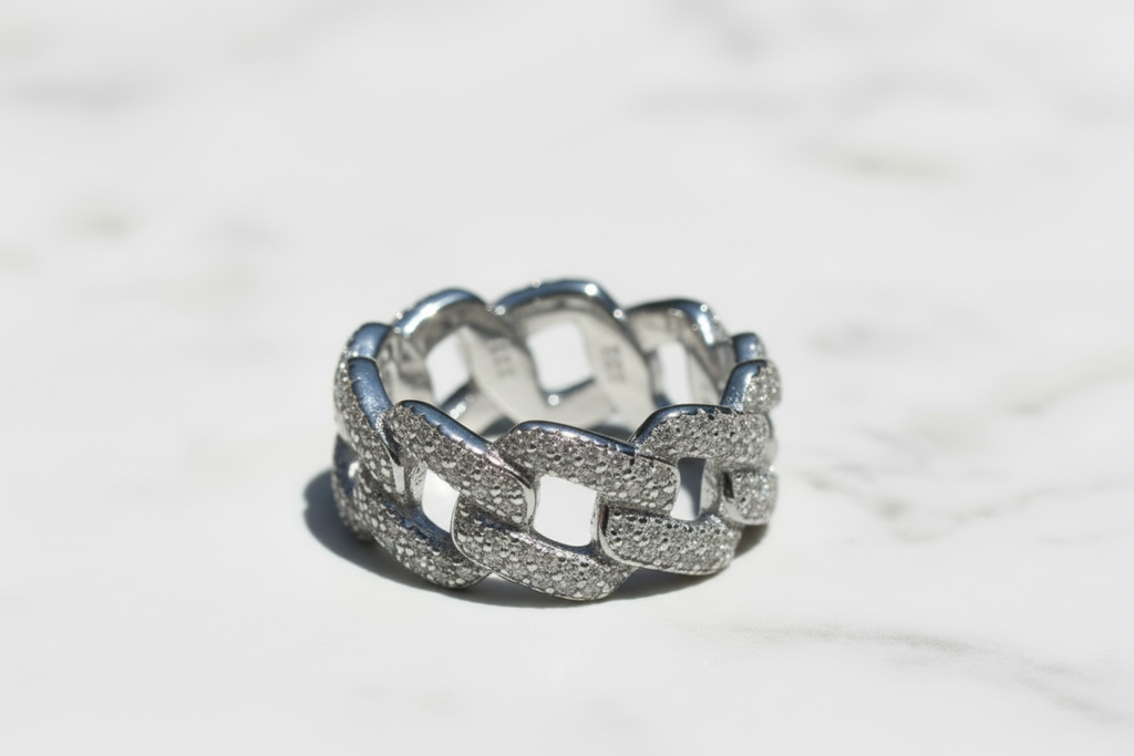 Full Moissanite Ring S925 Sterling Silver Plated White Gold For Men And Women