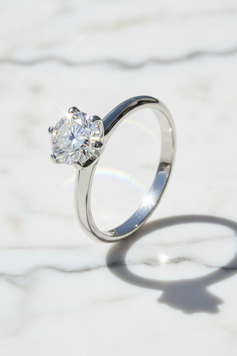 Bague Signature Solitaire – Moissanite Certifiée 1 Carat
