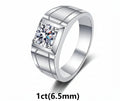 Moissanite Ring 925 Sterling Silver. Classic Round Cut.