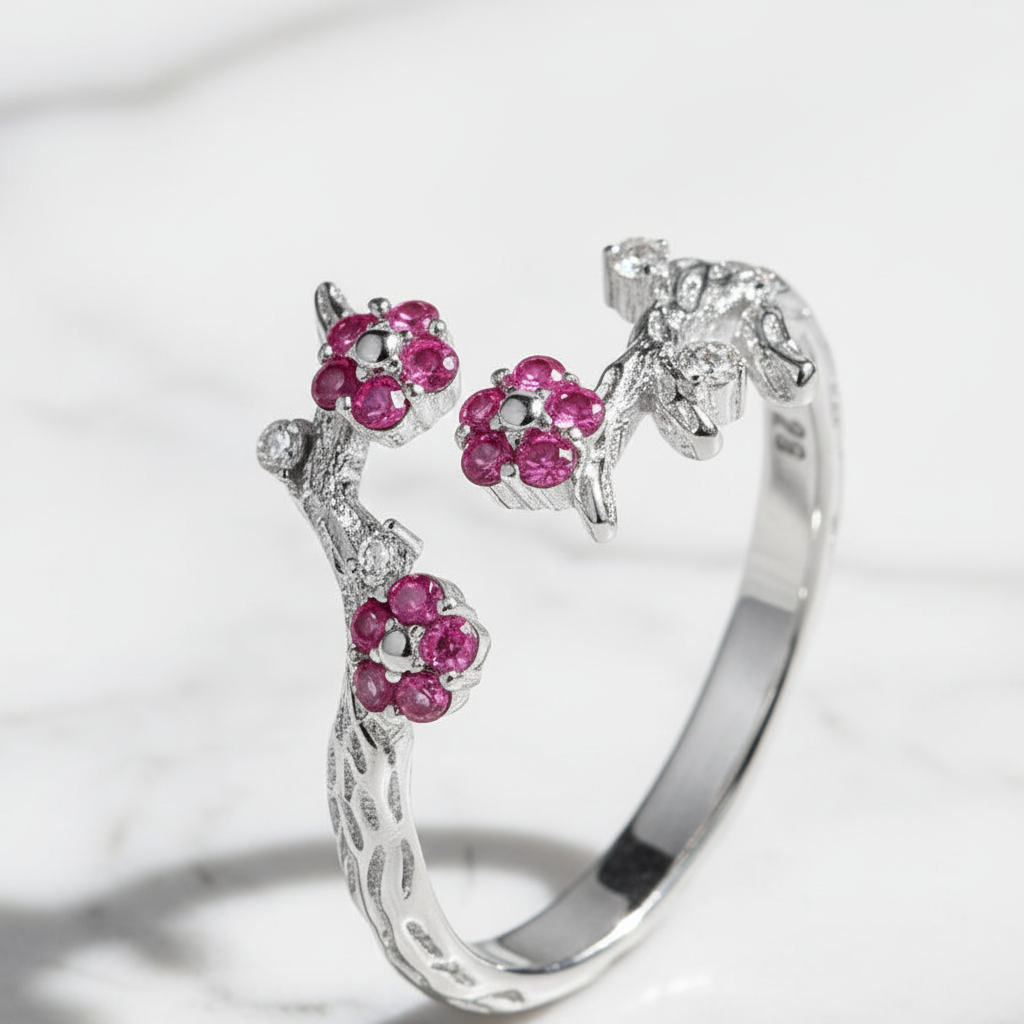 Adjustable Rings 925 Sterling Silver And Zircon Open Size Rings. Plated Gold 18 Carats.